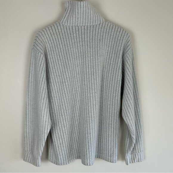 Vintage Y2K Tommy Hilfiger Grey Turtle Neck Ribbed Sweater Size S - Picture 3 of 5